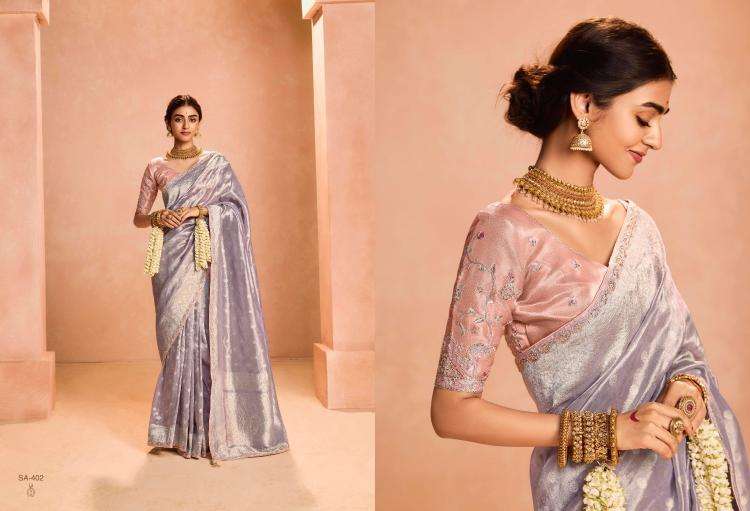 KIMORA PRESENTS SINDHURI UTSAV ZARI TISSUE SILK WEAVING WORK TRADITIONAL WEAR SAREES CATALOG WHOLESALER AND EXPORTER IN SURAT