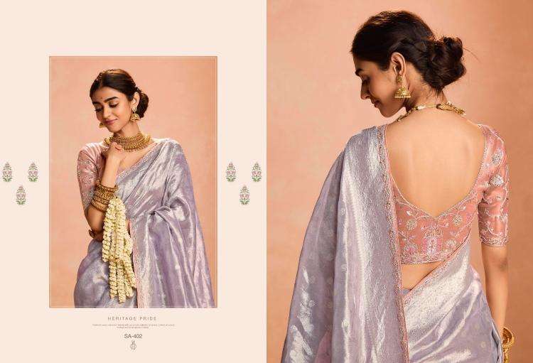KIMORA PRESENTS SINDHURI UTSAV ZARI TISSUE SILK WEAVING WORK TRADITIONAL WEAR SAREES CATALOG WHOLESALER AND EXPORTER IN SURAT