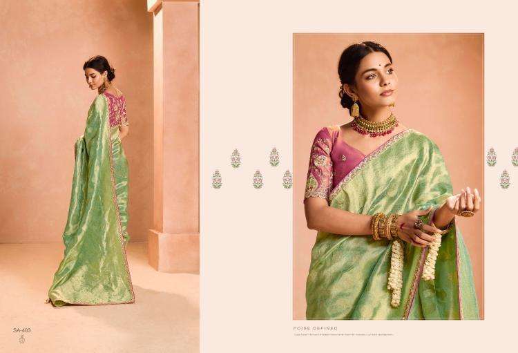 KIMORA PRESENTS SINDHURI UTSAV ZARI TISSUE SILK WEAVING WORK TRADITIONAL WEAR SAREES CATALOG WHOLESALER AND EXPORTER IN SURAT