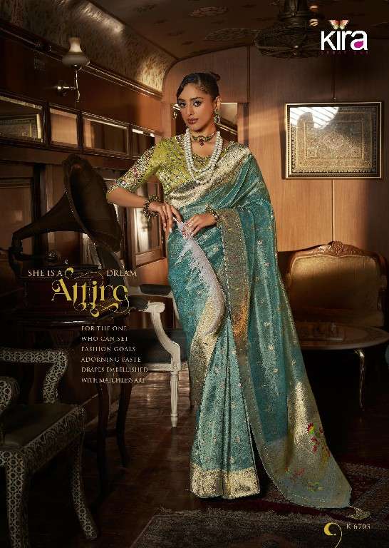 KIRA CREATION PRESENTS KOSKI VISCOSE TISUUE 6701-6706 SERIES SHOP ELEGANT SAREES FOR WEDDING