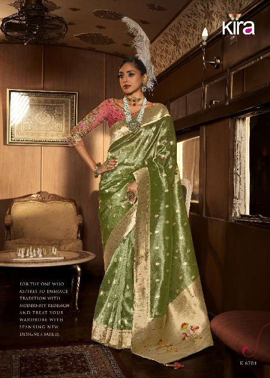 KIRA CREATION PRESENTS KOSKI VISCOSE TISUUE 6701-6706 SERIES SHOP ELEGANT SAREES FOR WEDDING