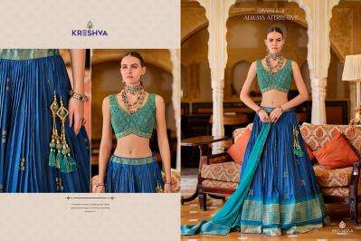 KRESHVA PRESENTS RAGHAVI  FULL STITCH SILK FASHIONABLE LEHENGAS FOR EVERY OCCASION CATALOG WHOLESALER AND EXPORTER 
