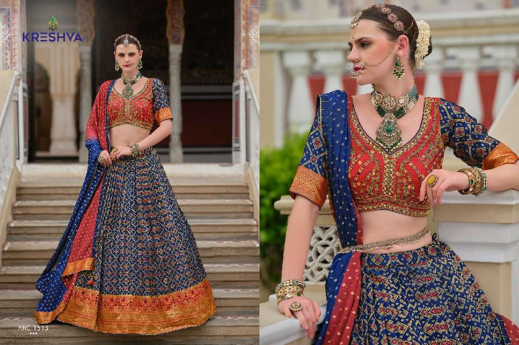 KRESHVA PRESENTS SHIVANGI SILK FULLY STITCH ENGAGEMENT LEHENGA FOR BRIDE CATALOG WHOLESALER AND EXPORTER 