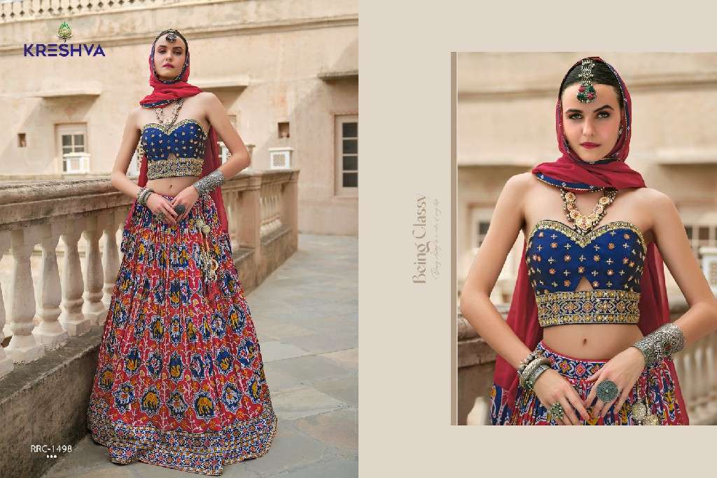KRESHVA PRESENTS SHIVANGI SILK FULLY STITCH ENGAGEMENT LEHENGA FOR BRIDE CATALOG WHOLESALER AND EXPORTER 