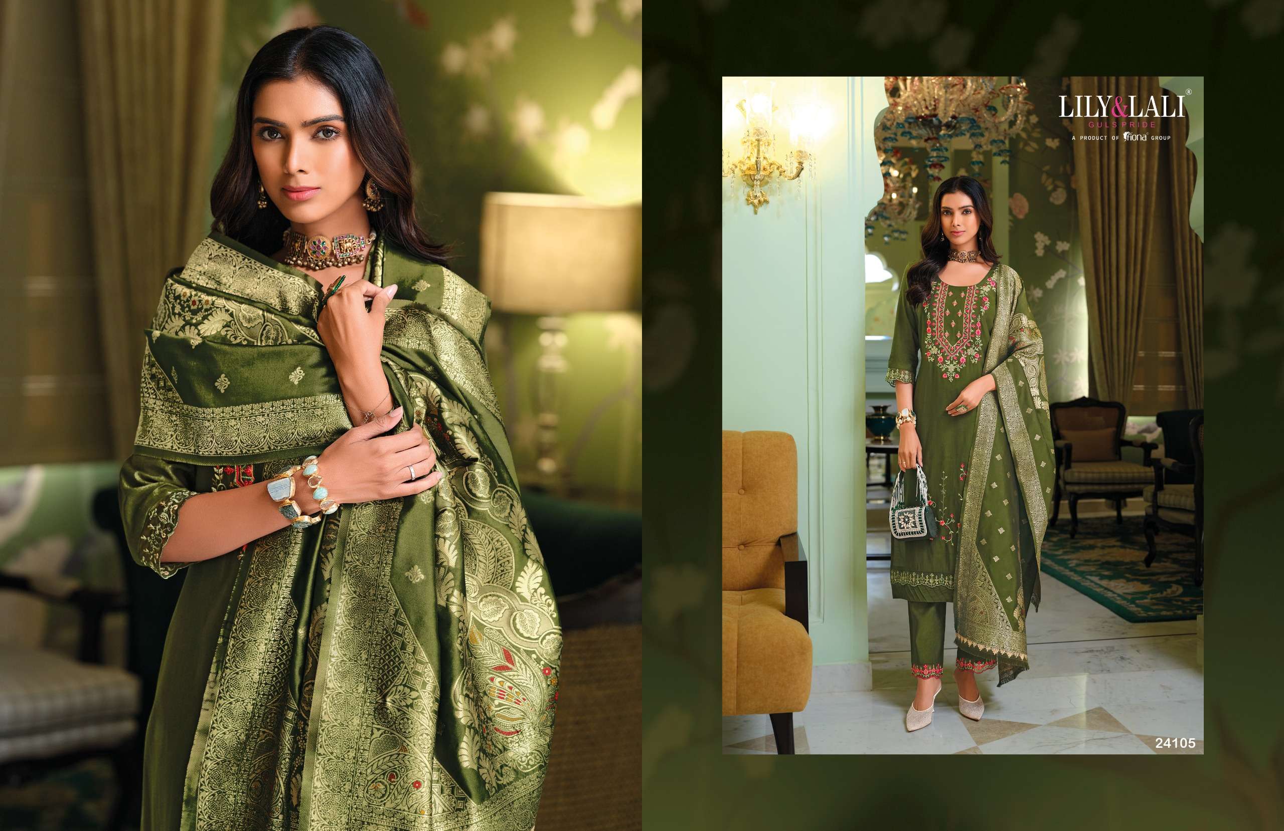 LILY & LALI PRESENTS HASMEENA VOL-5 HANDWORK VISCOSE SILK READYMADE 3PCS KURTIS CATALOG WHOLESALER AND EXPORTER IN SURAT