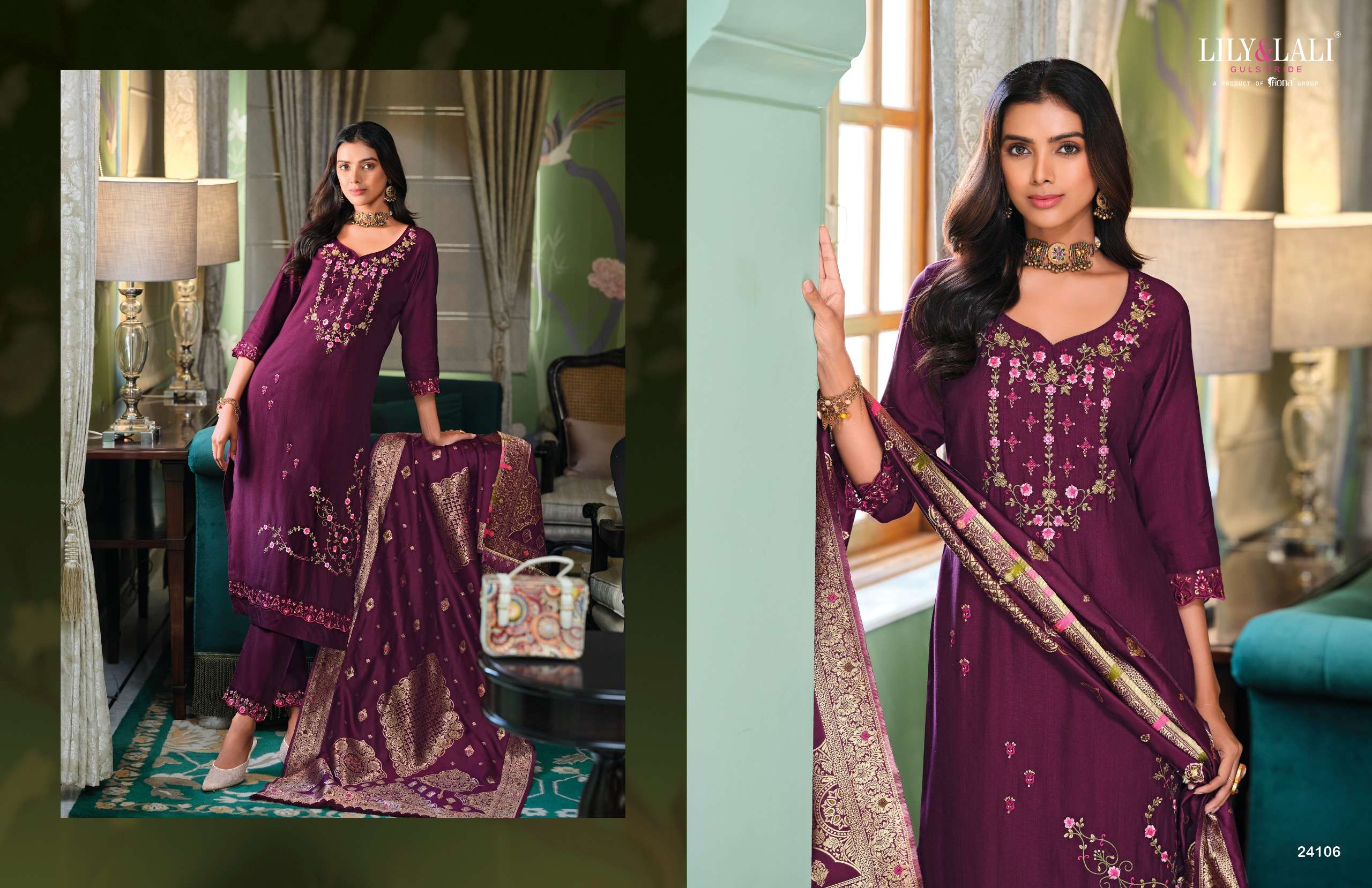 LILY & LALI PRESENTS HASMEENA VOL-5 HANDWORK VISCOSE SILK READYMADE 3PCS KURTIS CATALOG WHOLESALER AND EXPORTER IN SURAT