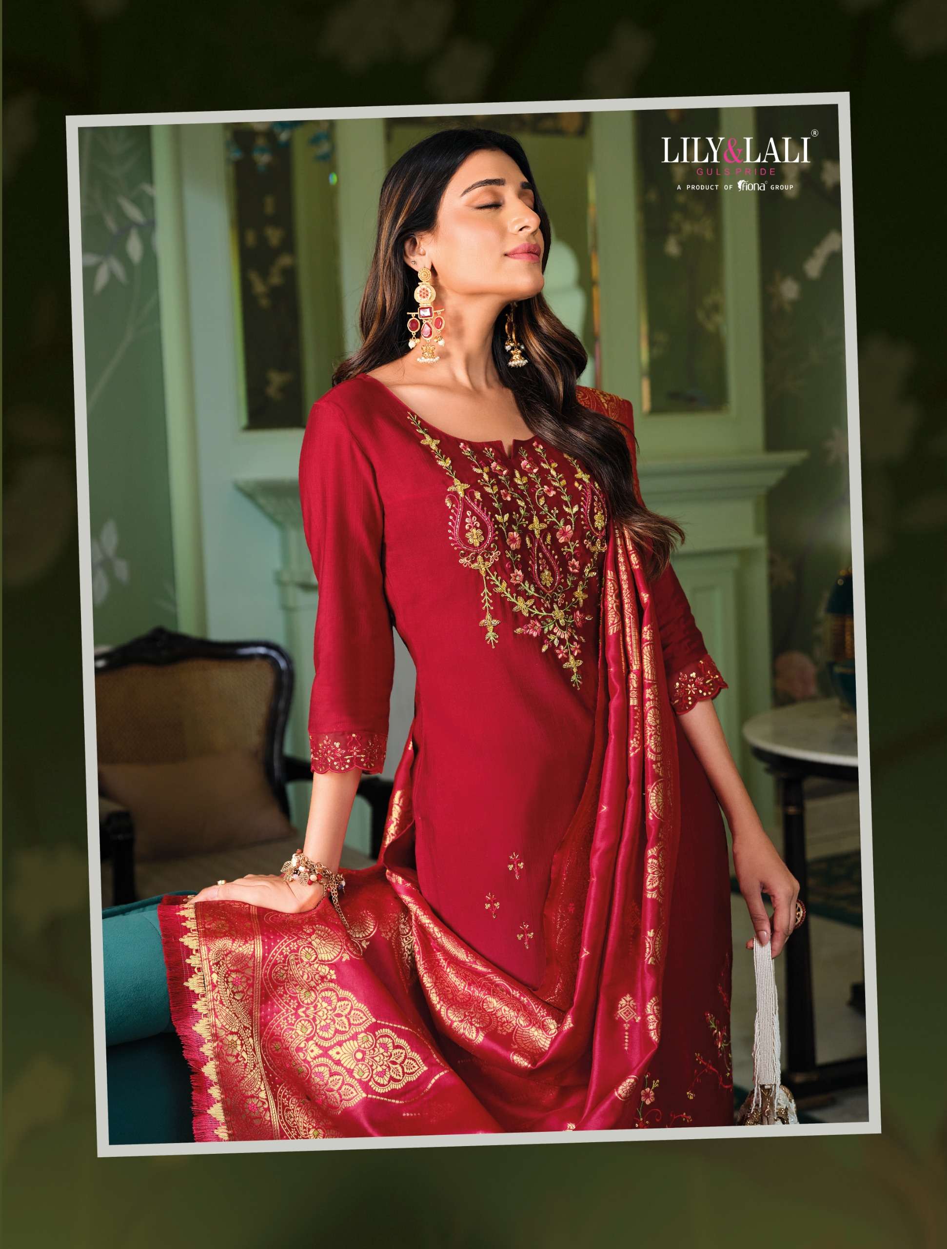 LILY & LALI PRESENTS HASMEENA VOL-5 HANDWORK VISCOSE SILK READYMADE 3PCS KURTIS CATALOG WHOLESALER AND EXPORTER IN SURAT