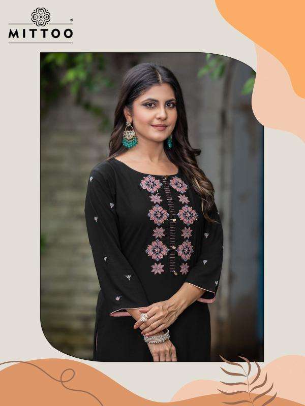 MITTOO PRESENTS PALAK VOL-39 RAYON READYMADE NEW TRENDY LONG KURTIS CATALOG WHOLESALER AND EXPORTER 