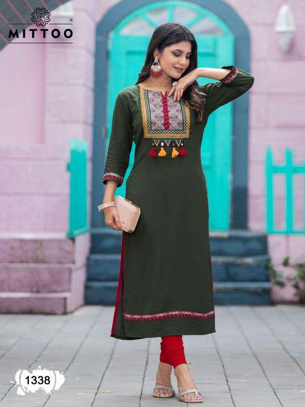 MITTOO PRESENTS PALAK VOL-39 RAYON READYMADE NEW TRENDY LONG KURTIS CATALOG WHOLESALER AND EXPORTER 