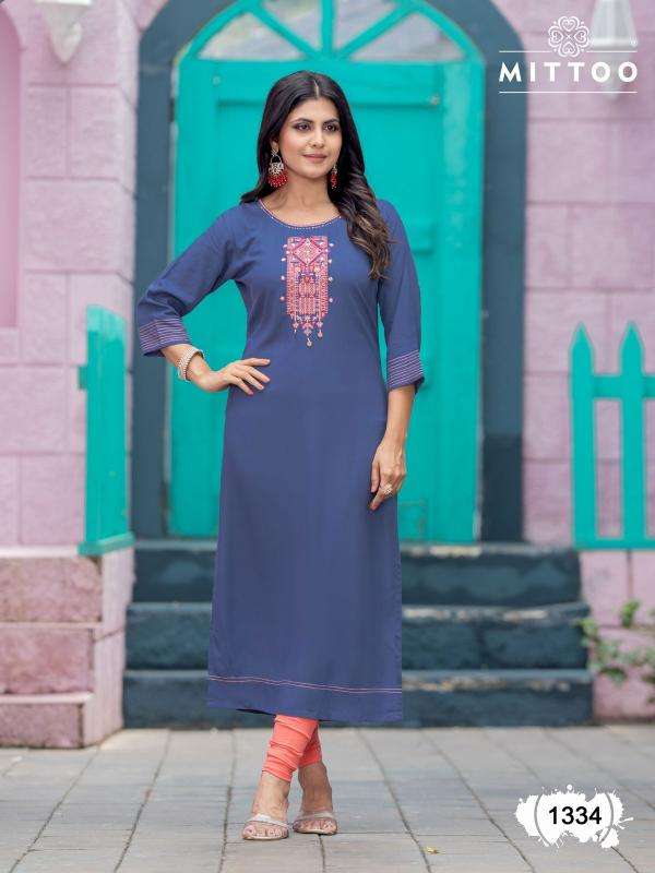 MITTOO PRESENTS PALAK VOL-39 RAYON READYMADE NEW TRENDY LONG KURTIS CATALOG WHOLESALER AND EXPORTER 