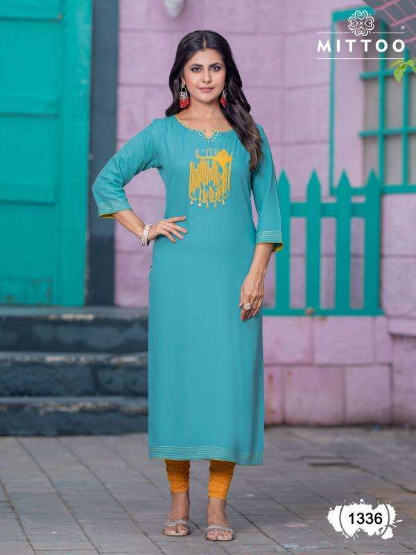 MITTOO PRESENTS PALAK VOL-39 RAYON READYMADE NEW TRENDY LONG KURTIS CATALOG WHOLESALER AND EXPORTER 