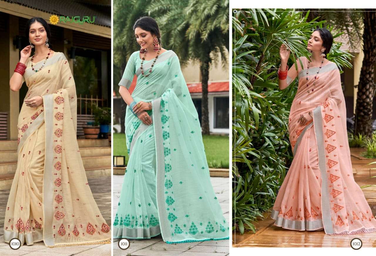 RAJGURU  PRESENTS E- RAKSHIKA SEQUENCE FUNCTION WEAR FANCY WORK SAREES CATALOG WHOLESALER AND EXPORTER IN SURAT 