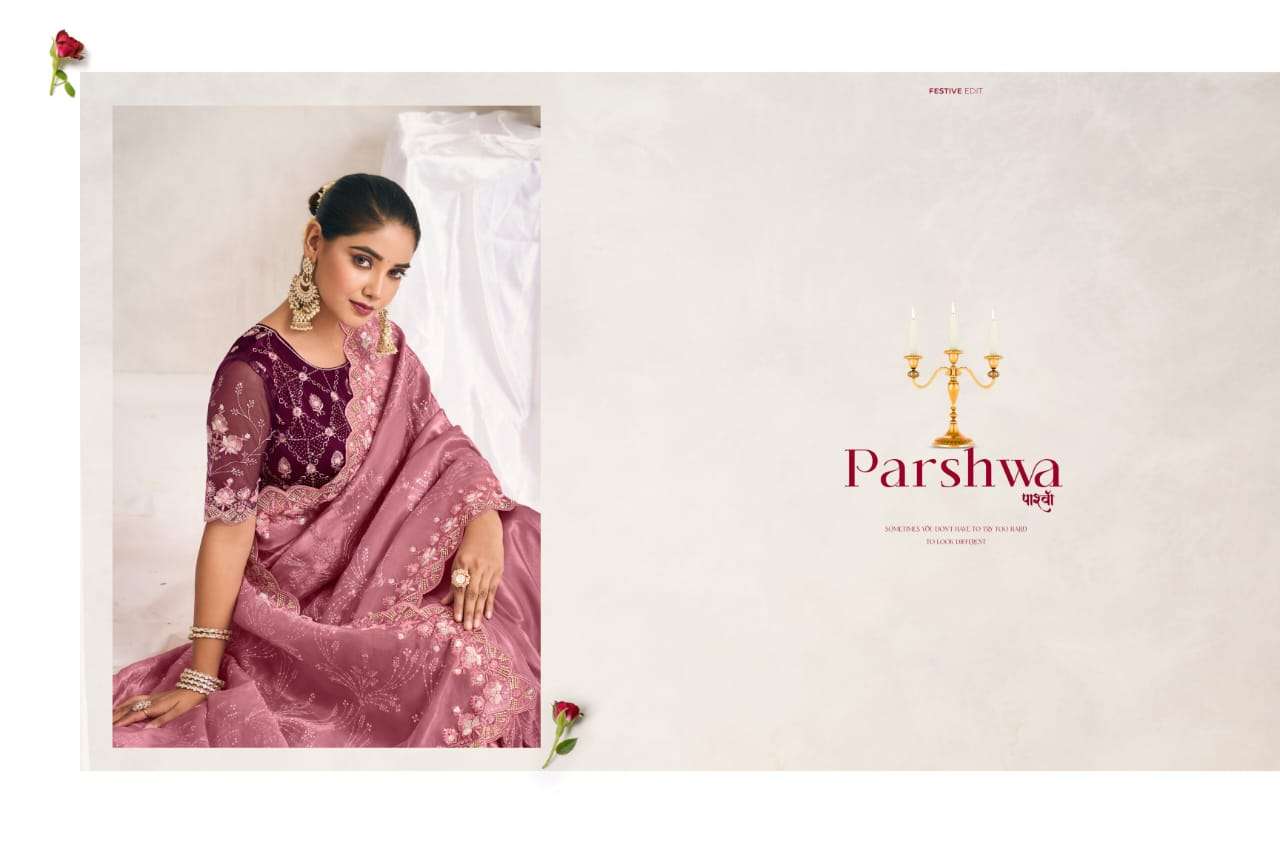 RAJGURU PRESENTS PARSHWA DESIGNER FANCY SAREES CATALOG WHOLESALER AND EXPORTER IN SURAT