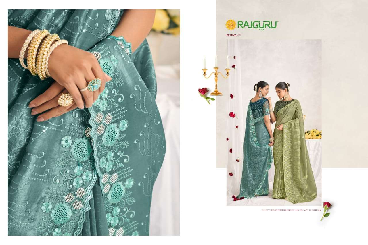 RAJGURU PRESENTS PARSHWA DESIGNER FANCY SAREES CATALOG WHOLESALER AND EXPORTER IN SURAT