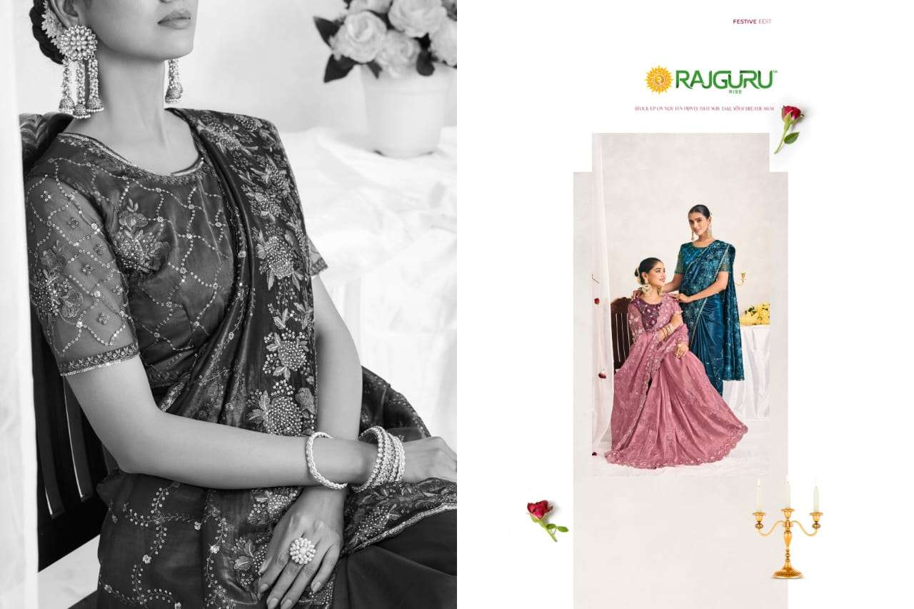 RAJGURU PRESENTS PARSHWA DESIGNER FANCY SAREES CATALOG WHOLESALER AND EXPORTER IN SURAT