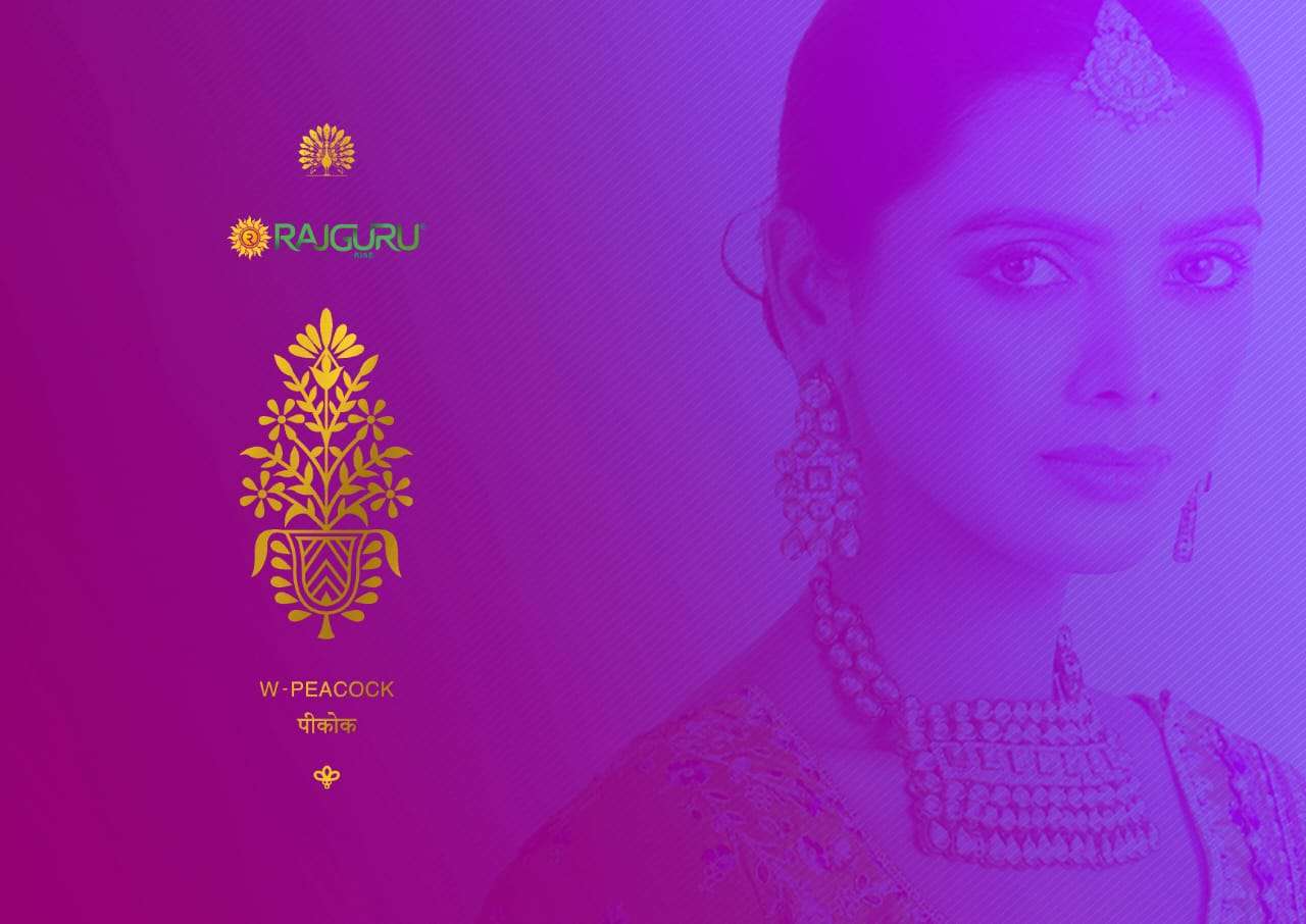 RAJGURU  PRESENTS PEACOCK FUNCTION WEAR FANCY WORK SAREES CATALOG WHOLESALER AND EXPORTER IN SURAT 