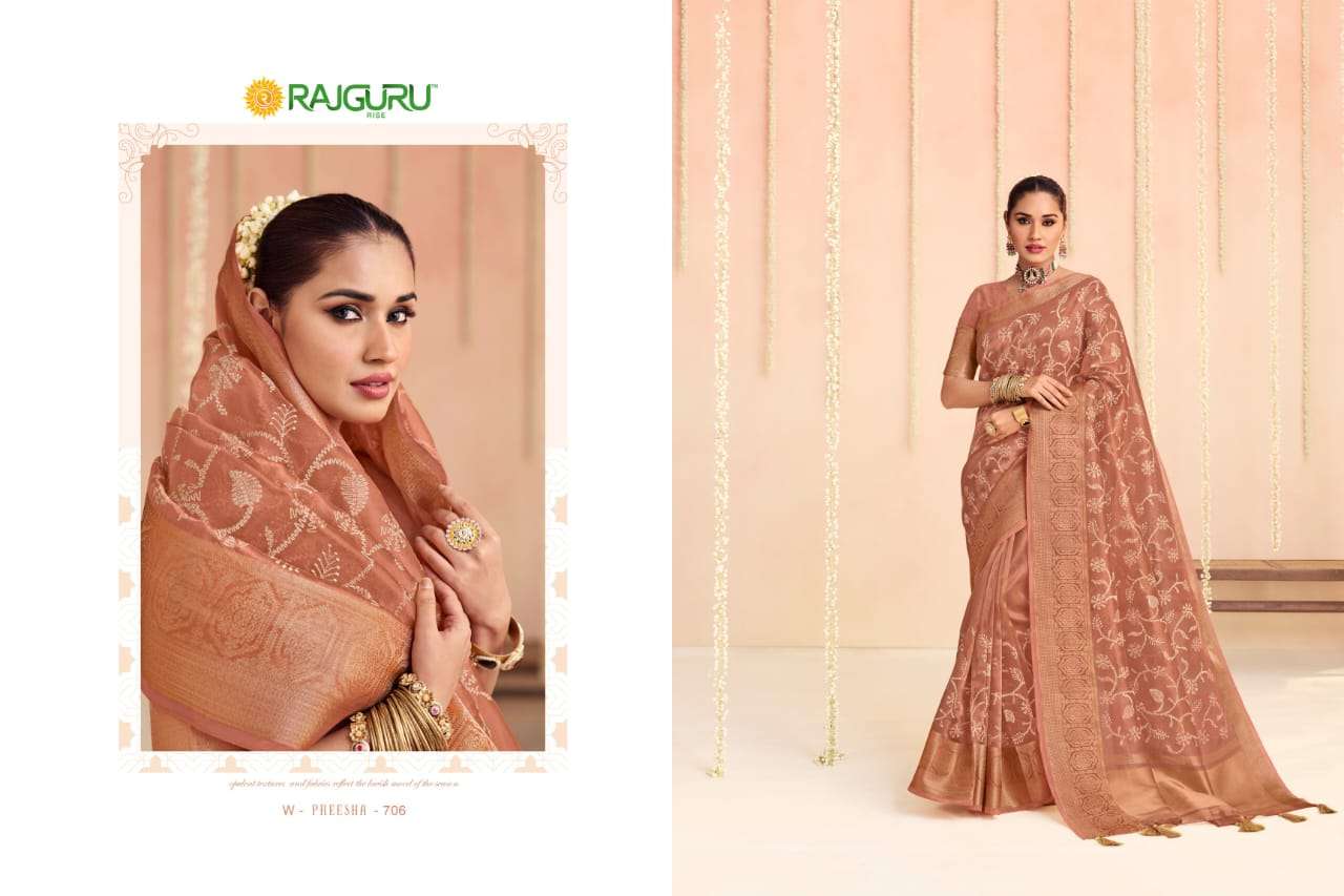 RAJGURU PRESENTS PREESHA DESIGNER FANCY SAREES CATALOG WHOLESALER AND EXPORTER IN SURAT