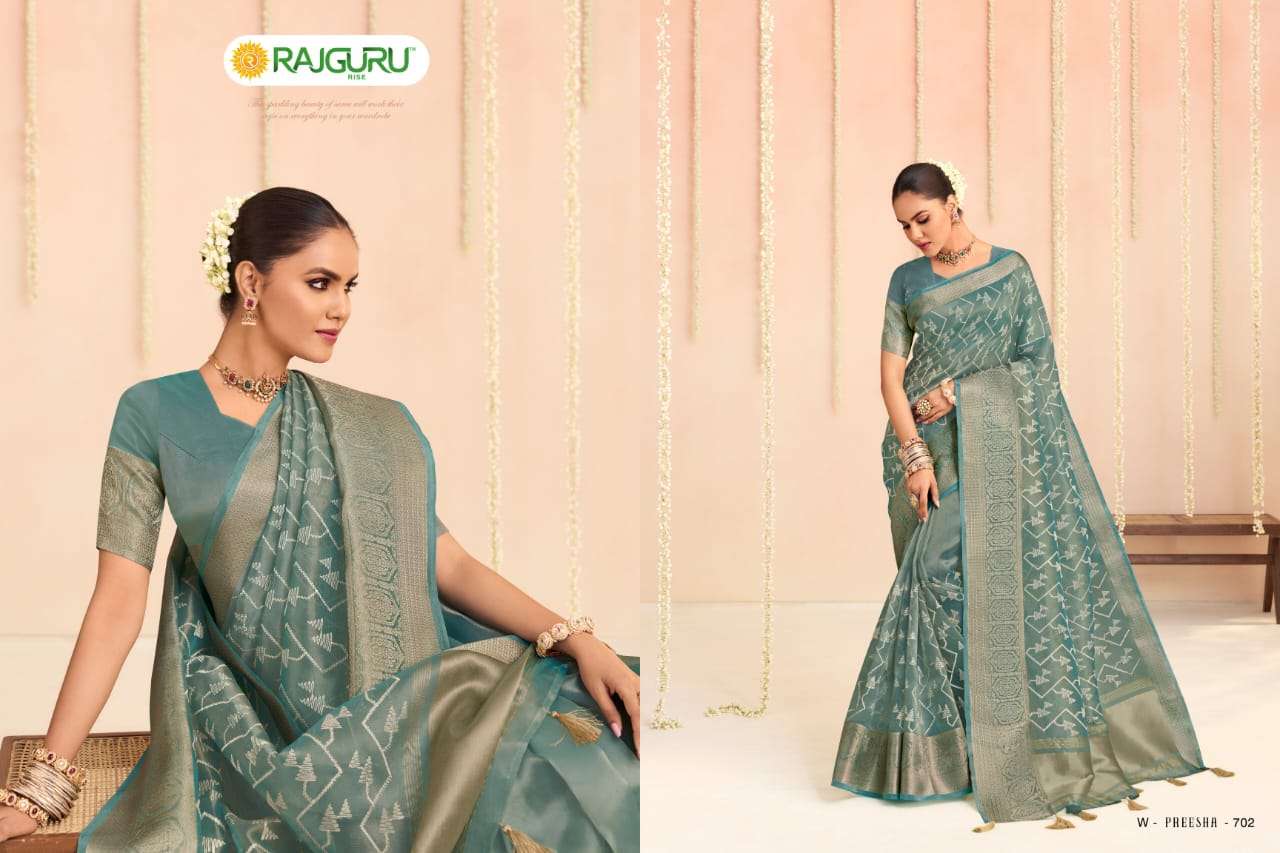 RAJGURU PRESENTS PREESHA DESIGNER FANCY SAREES CATALOG WHOLESALER AND EXPORTER IN SURAT