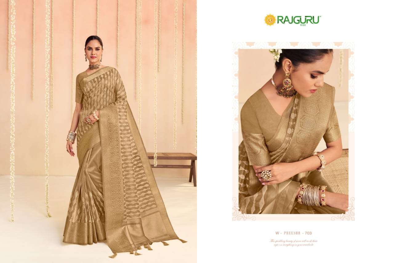 RAJGURU PRESENTS PREESHA DESIGNER FANCY SAREES CATALOG WHOLESALER AND EXPORTER IN SURAT