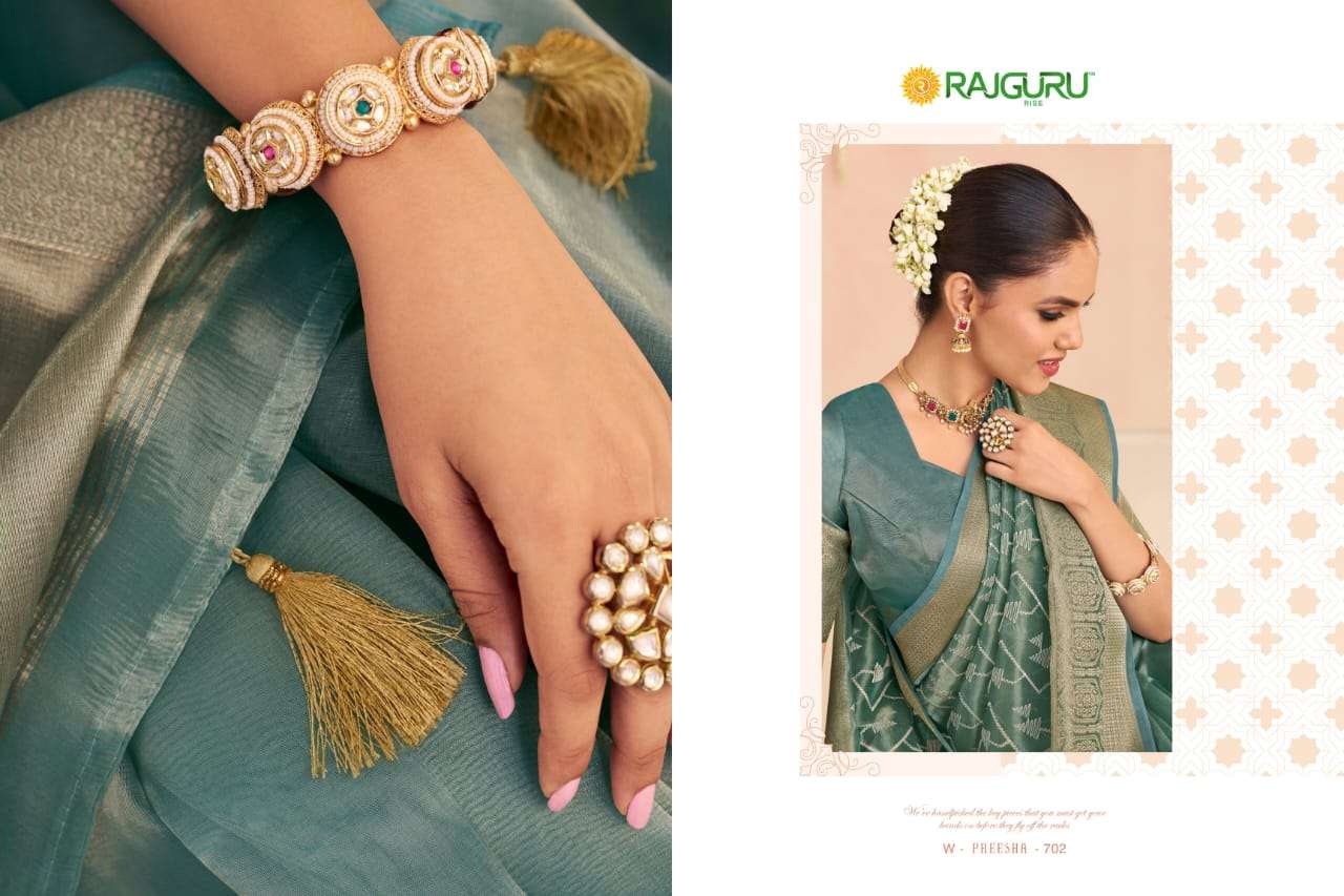 RAJGURU PRESENTS PREESHA DESIGNER FANCY SAREES CATALOG WHOLESALER AND EXPORTER IN SURAT