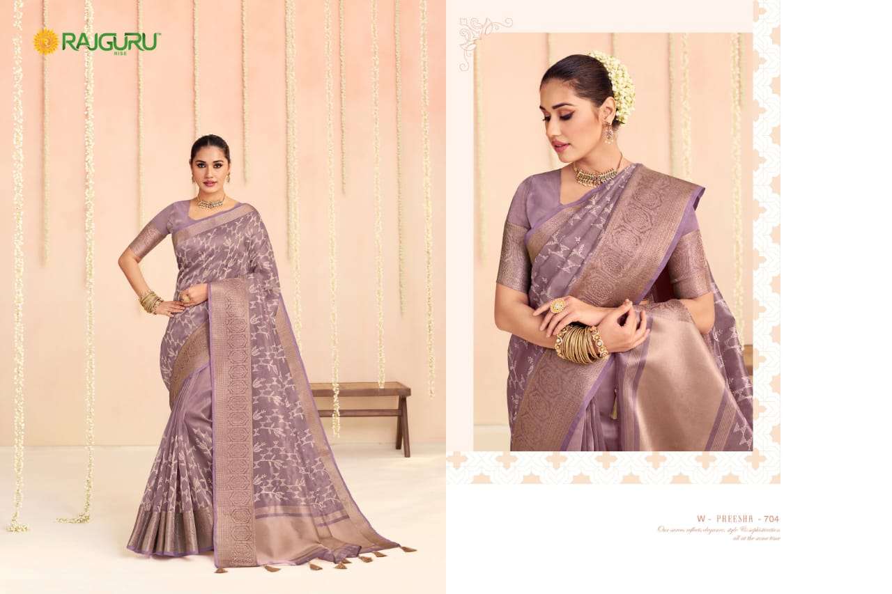 RAJGURU PRESENTS PREESHA DESIGNER FANCY SAREES CATALOG WHOLESALER AND EXPORTER IN SURAT