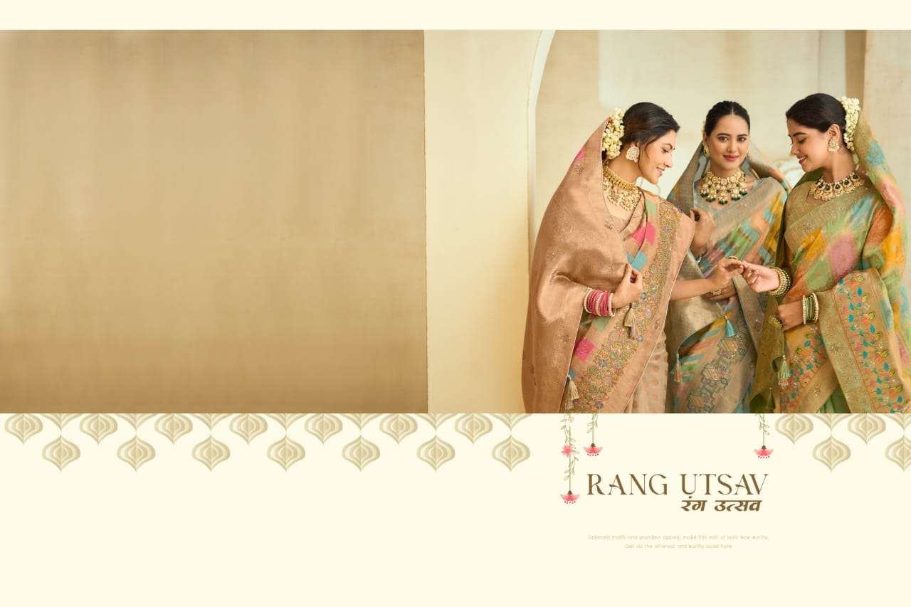 RAJGURU PRESENTS RANG UTSAV FUNCTION WEAR FANCY WORK SAREES CATALOG WHOLESALER AND EXPORTER IN SURAT 