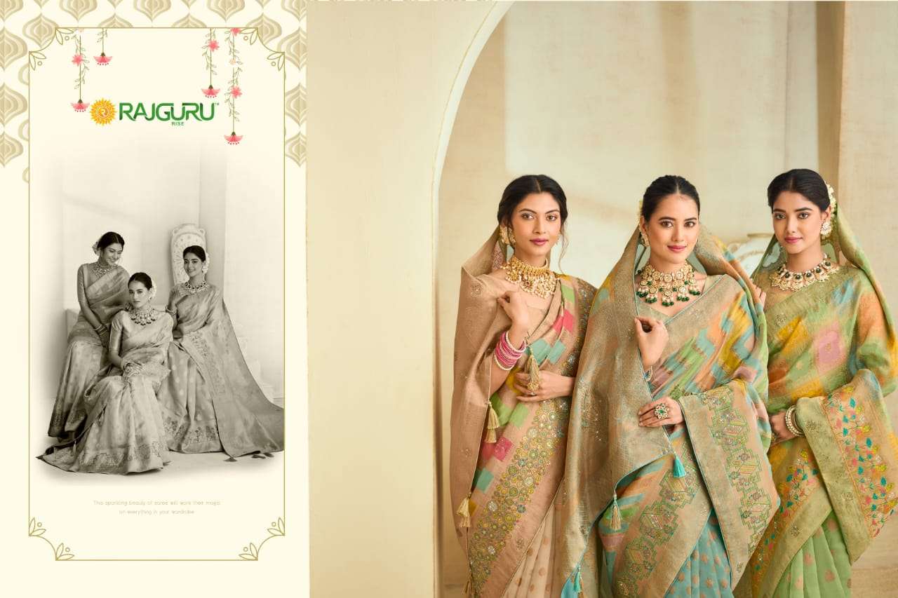 RAJGURU PRESENTS RANG UTSAV FUNCTION WEAR FANCY WORK SAREES CATALOG WHOLESALER AND EXPORTER IN SURAT 