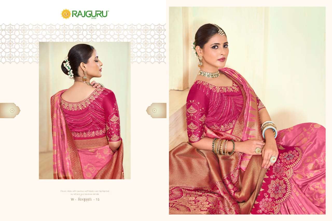 RAJGURU PRESENTS ROOPAM DESIGNER FANCY SAREES CATALOG WHOLESALER AND EXPORTER IN SURAT