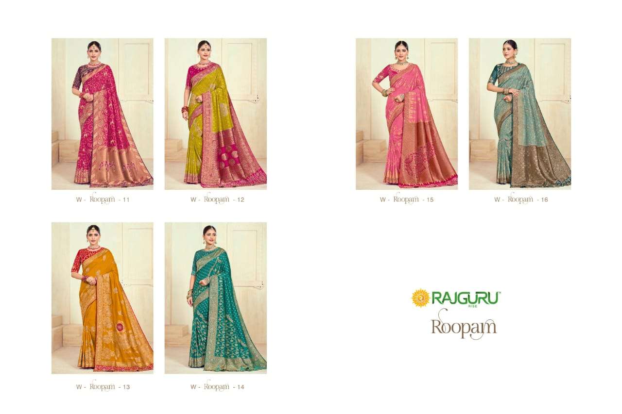 RAJGURU PRESENTS ROOPAM DESIGNER FANCY SAREES CATALOG WHOLESALER AND EXPORTER IN SURAT
