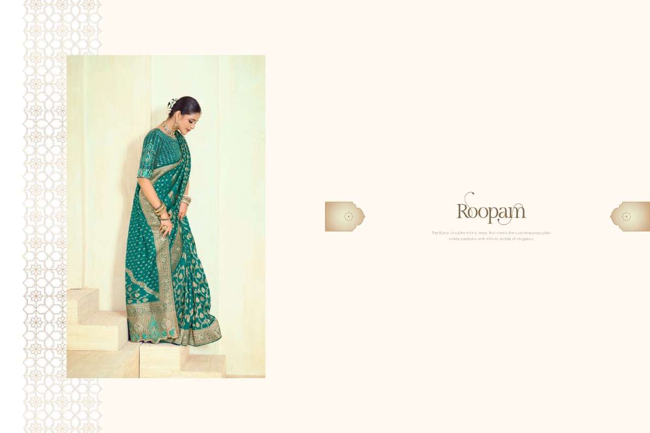 RAJGURU PRESENTS ROOPAM DESIGNER FANCY SAREES CATALOG WHOLESALER AND EXPORTER IN SURAT