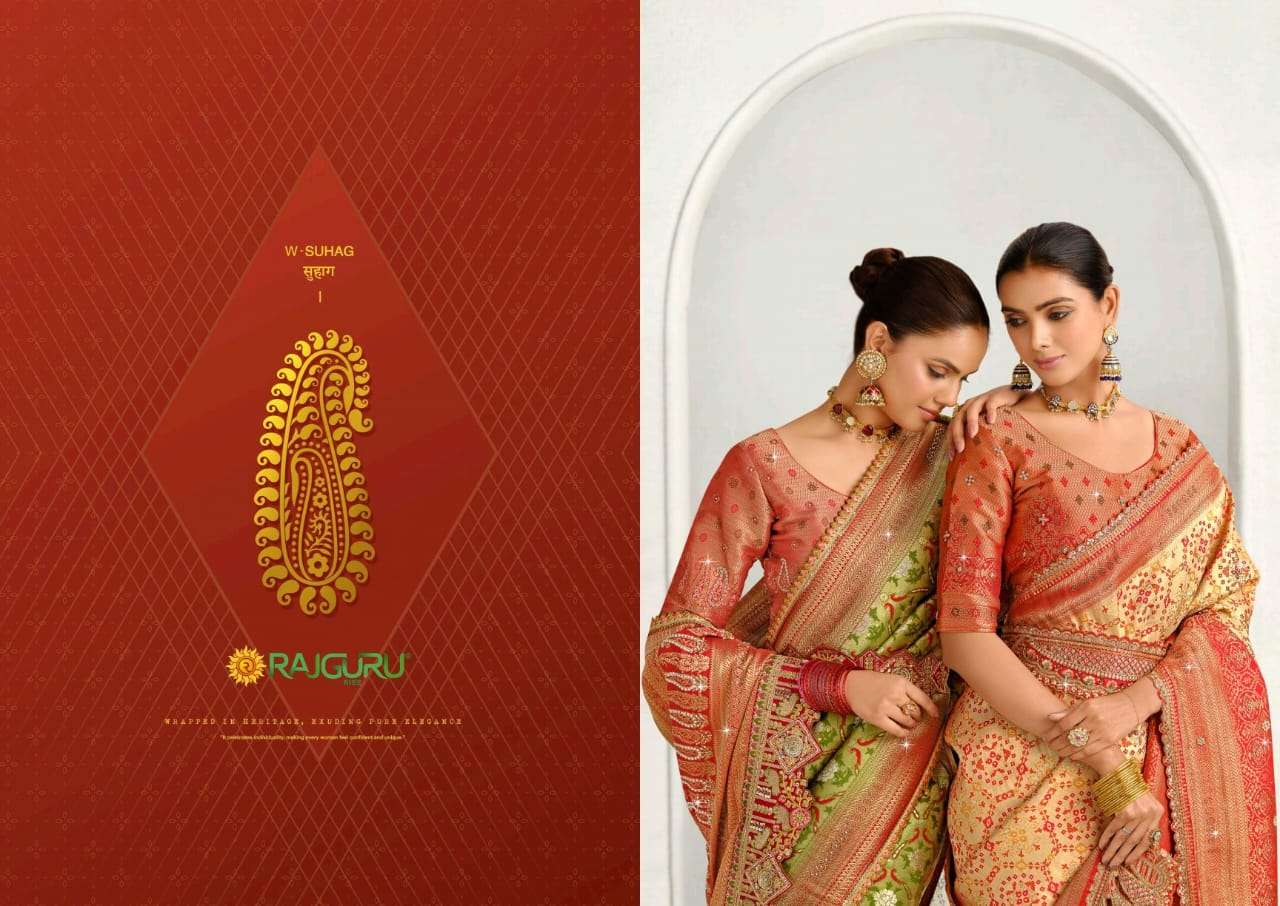 RAJGURU PRESENTS SUHAG FANCY PURE SILK SAREES CATALOG WHOLESALER AND EXPORTER IN SURAT CATALOG WHOLESALER AND EXPORTER IN SURAT 