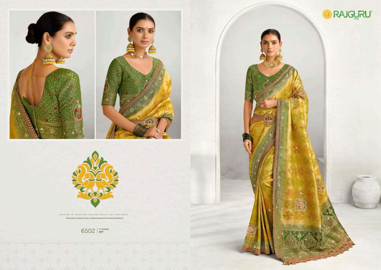 RAJGURU PRESENTS SUHAG FANCY PURE SILK SAREES CATALOG WHOLESALER AND EXPORTER IN SURAT CATALOG WHOLESALER AND EXPORTER IN SURAT 