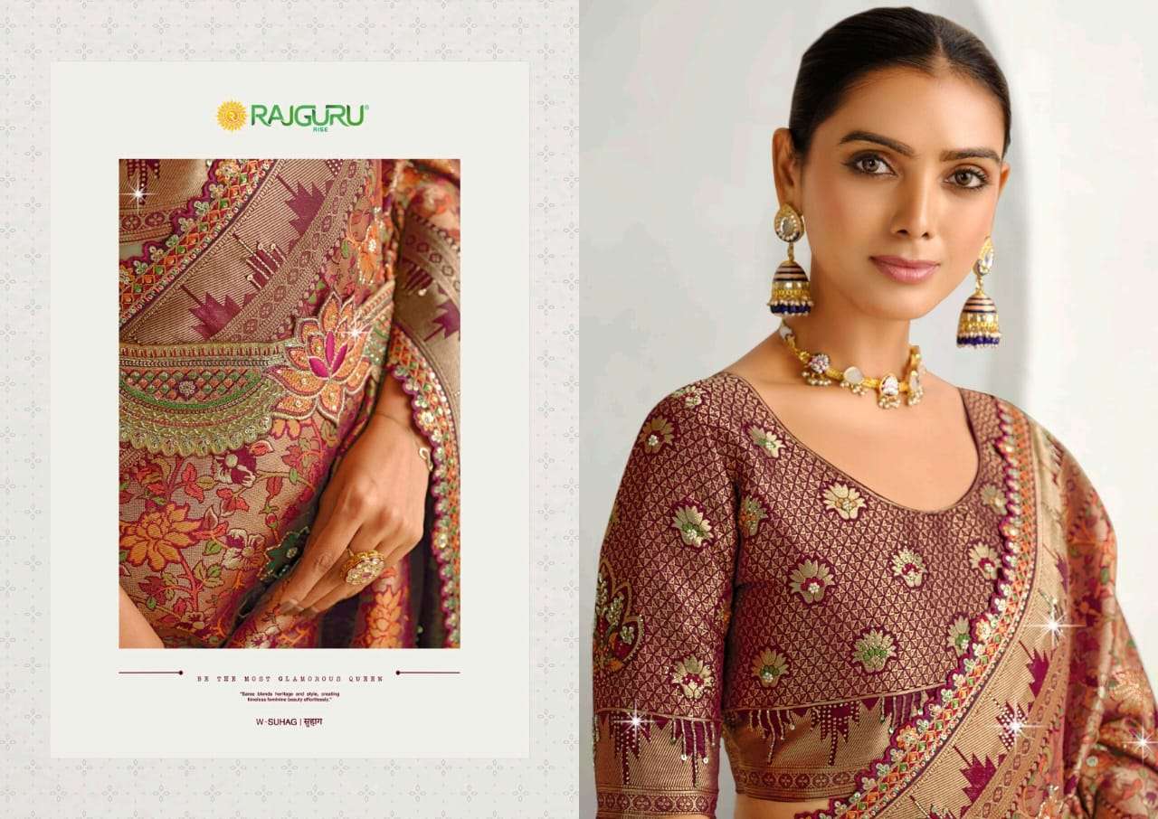 RAJGURU PRESENTS SUHAG FANCY PURE SILK SAREES CATALOG WHOLESALER AND EXPORTER IN SURAT CATALOG WHOLESALER AND EXPORTER IN SURAT 