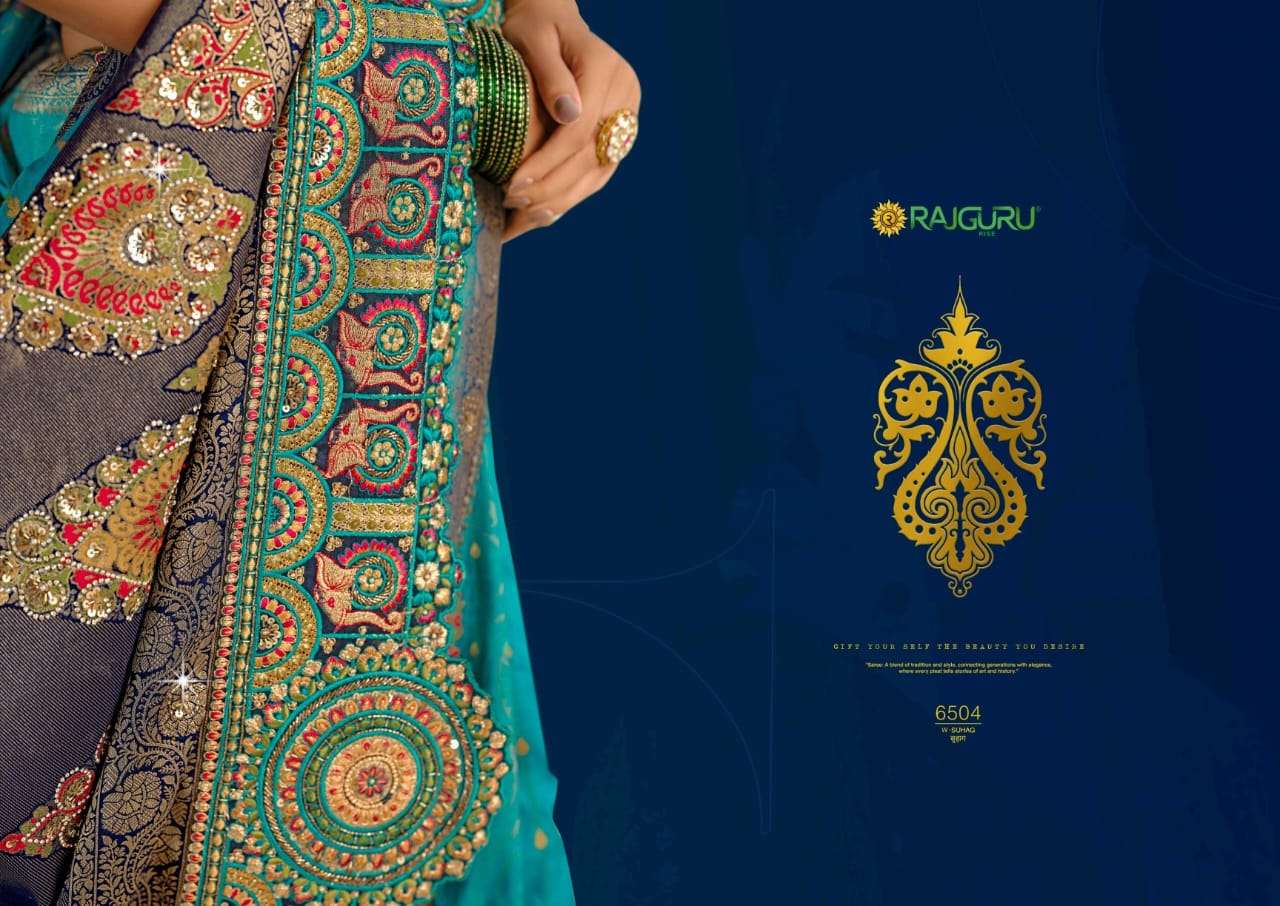 RAJGURU PRESENTS SUHAG FANCY PURE SILK SAREES CATALOG WHOLESALER AND EXPORTER IN SURAT CATALOG WHOLESALER AND EXPORTER IN SURAT 