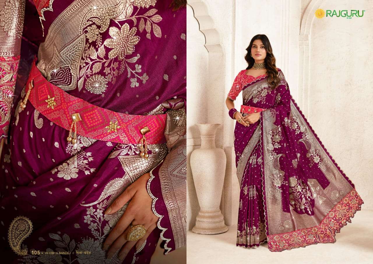 RAJGURU PRESENTS W-VIBHA BANDHEJ DESIGNER FANCY SAREES CATALOG WHOLESALER AND EXPORTER IN SURAT CATALOG WHOLESALER AND EXPORTER IN SURAT 