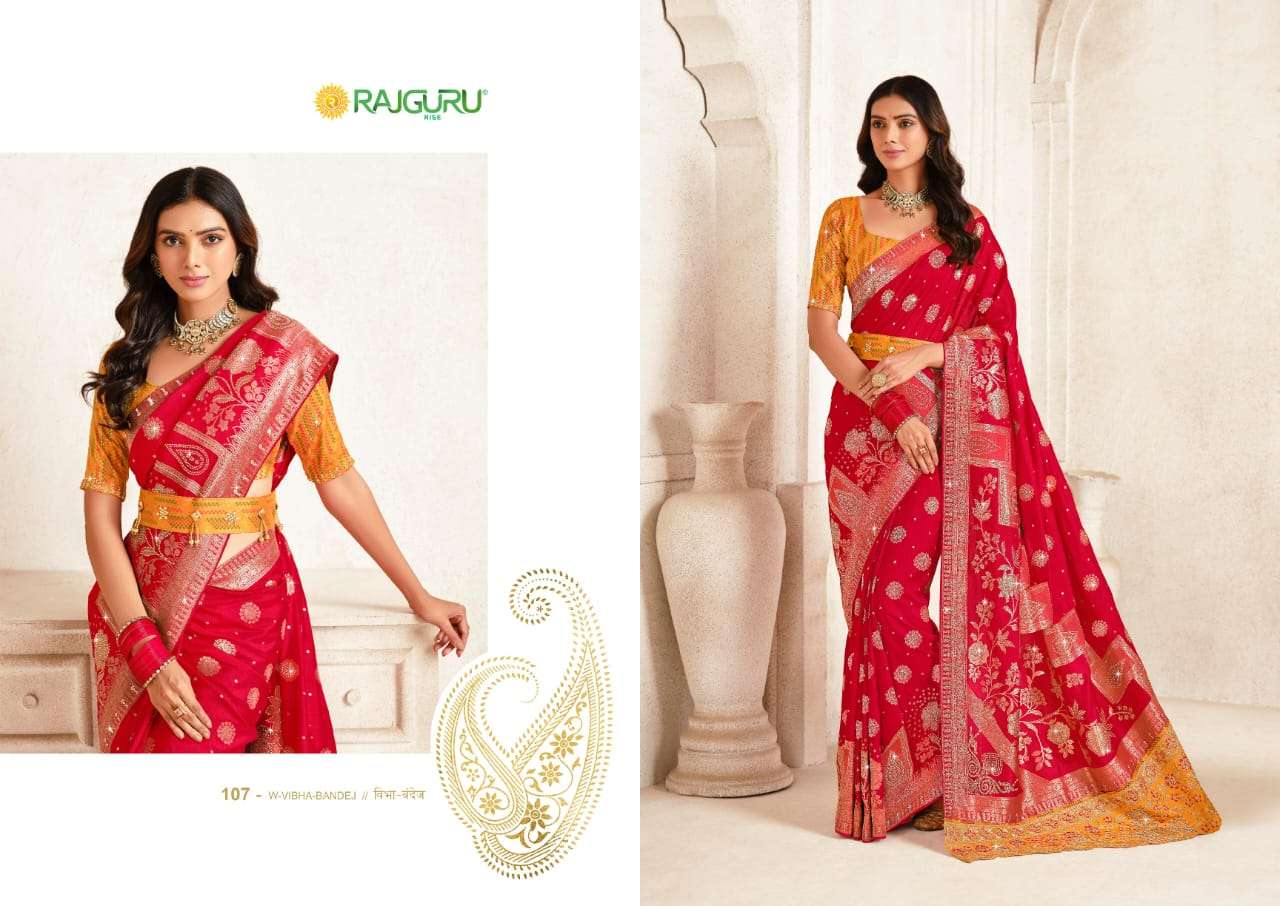RAJGURU PRESENTS W-VIBHA BANDHEJ DESIGNER FANCY SAREES CATALOG WHOLESALER AND EXPORTER IN SURAT CATALOG WHOLESALER AND EXPORTER IN SURAT 