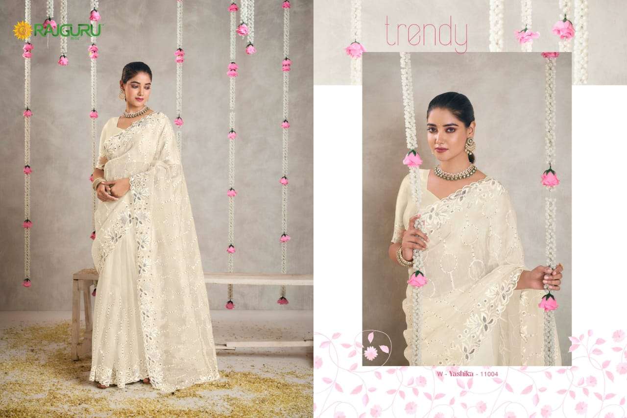 RAJGURU PRESENTS YASHIKA DESIGNER FANCY SAREES WITH DOUBLE BLOUSE CATALOG WHOLESALER AND EXPORTER IN SURAT 