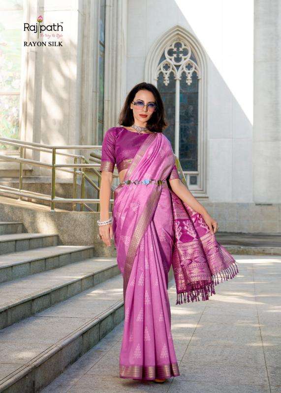 RAJPATH PRESENTS EGYPT VOL-1 RAYON SILK LUXURIOUS SILK SAREES FOR WOMEN CATALOG WHOLESALER AND EXPORTER 