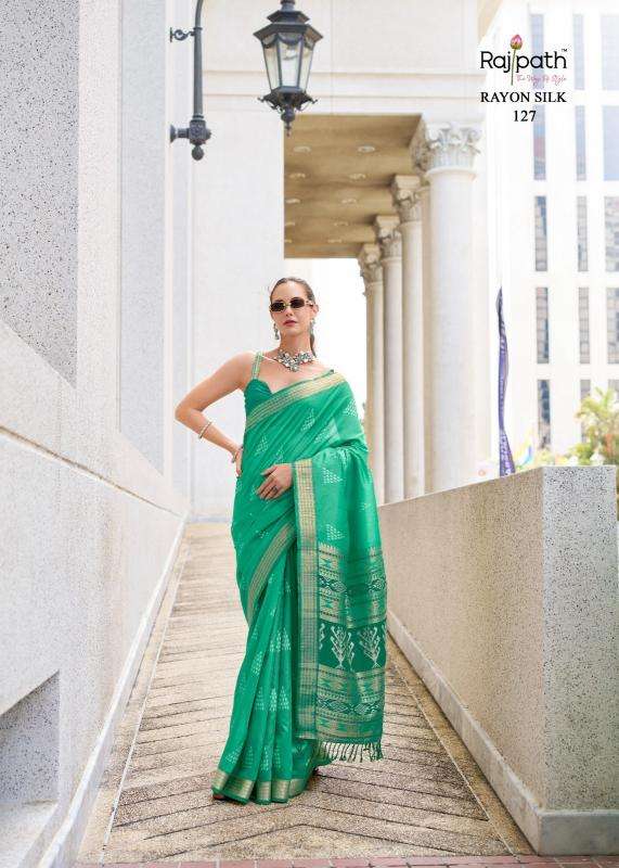 RAJPATH PRESENTS EGYPT VOL-1 RAYON SILK LUXURIOUS SILK SAREES FOR WOMEN CATALOG WHOLESALER AND EXPORTER 