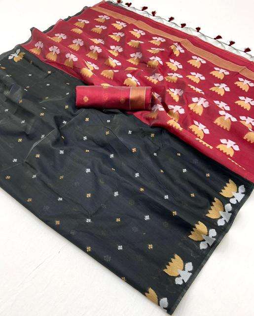 RAJTEX PRESENTS KRYSTAL LOTUS 402001-402006 TUSSAR SILK HANDLOOM DESIGNER SAREES CATALOG WHOLESALER AND EXPORTER 