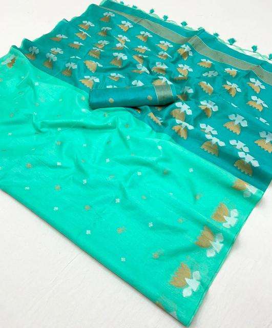 RAJTEX PRESENTS KRYSTAL LOTUS 402001-402006 TUSSAR SILK HANDLOOM DESIGNER SAREES CATALOG WHOLESALER AND EXPORTER 