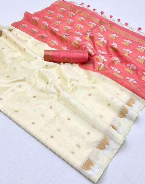 RAJTEX PRESENTS KRYSTAL LOTUS 402001-402006 TUSSAR SILK HANDLOOM DESIGNER SAREES CATALOG WHOLESALER AND EXPORTER 