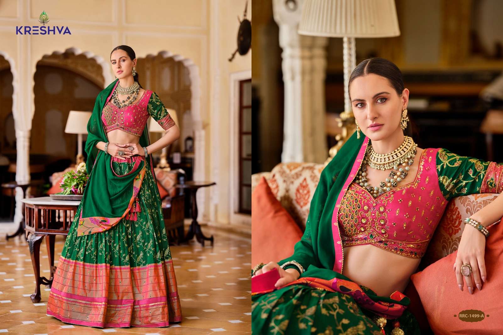 REWAA PRESENTS VAMIKA READYMADE SILK DESIGNER ENGAGEMENT LEHENGA FOR BRIDE CATALOG WHOLESALER AND EXPORTER 