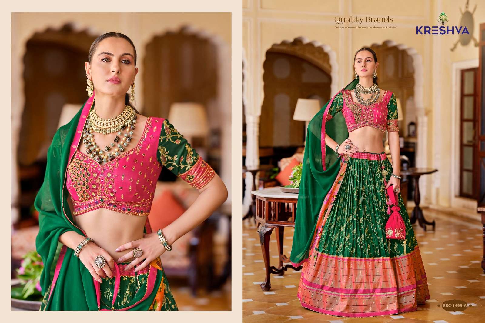 REWAA PRESENTS VAMIKA READYMADE SILK DESIGNER ENGAGEMENT LEHENGA FOR BRIDE CATALOG WHOLESALER AND EXPORTER 