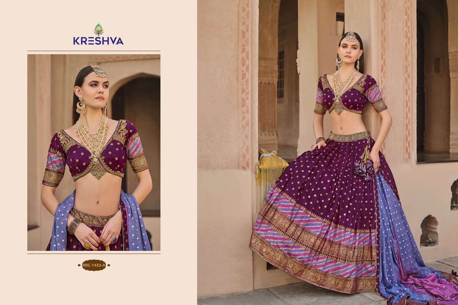REWAA PRESENTS VAMIKA READYMADE SILK DESIGNER ENGAGEMENT LEHENGA FOR BRIDE CATALOG WHOLESALER AND EXPORTER 