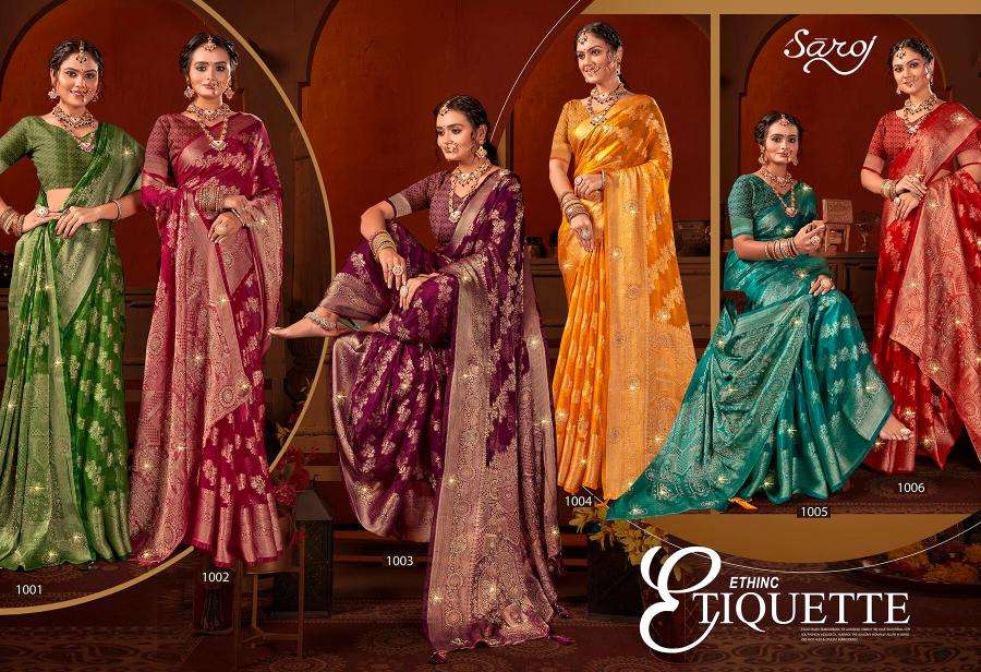 SAROJ PRESENTS RICHIE RICH JHARKAN VOL-2 SILK SAREES CATALOG WHOLESALER AND EXPORTER 