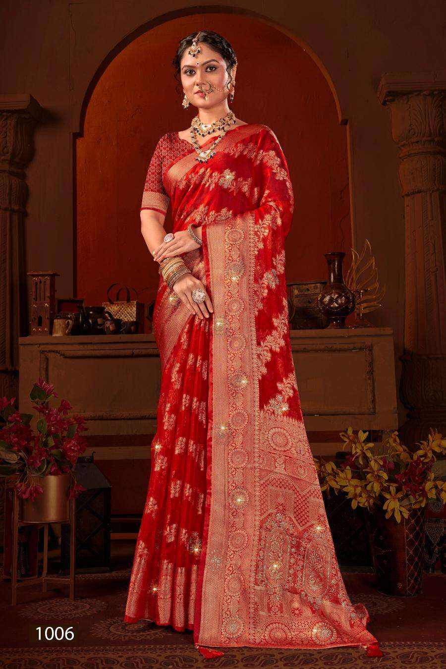 SAROJ PRESENTS RICHIE RICH JHARKAN VOL-2 SILK SAREES CATALOG WHOLESALER AND EXPORTER 