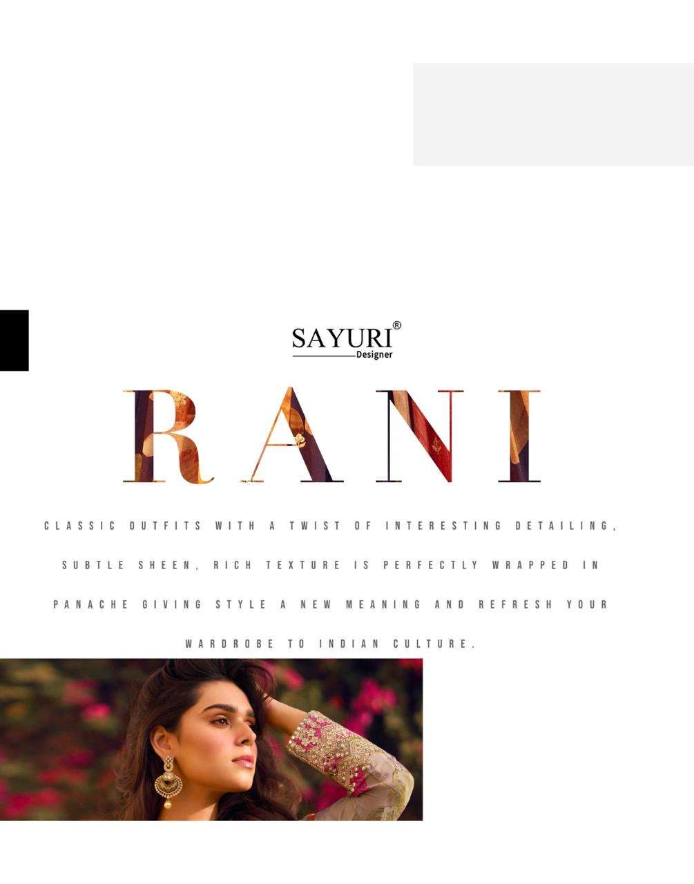 SAYURI DESIGNER PRESENT RANI FUNCTION WEAR READYMADE FANCY GOWN CATALOG WHOLESALER AND EXPORTER IN SURAT 
