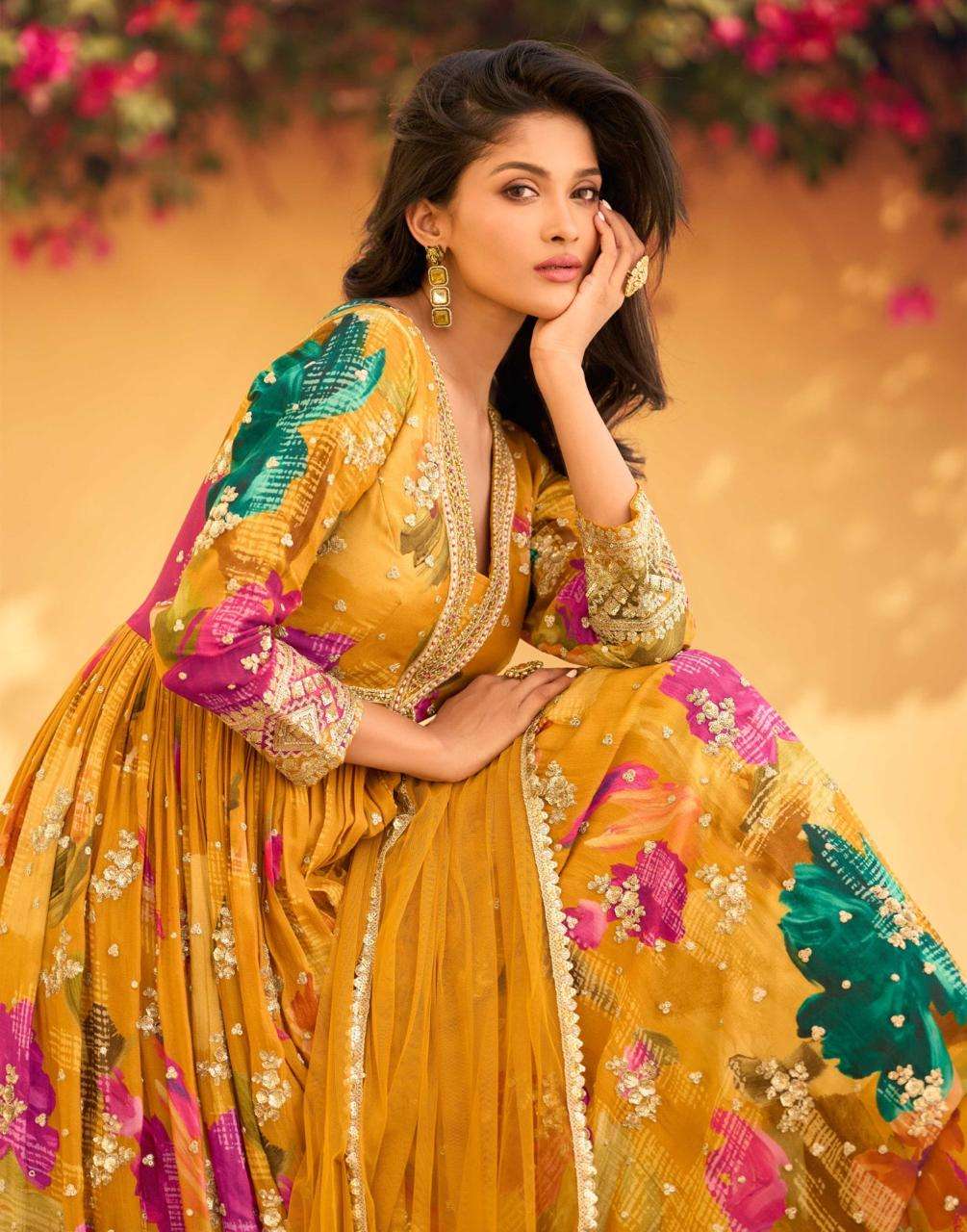 SAYURI DESIGNER PRESENT RANI FUNCTION WEAR READYMADE FANCY GOWN CATALOG WHOLESALER AND EXPORTER IN SURAT 
