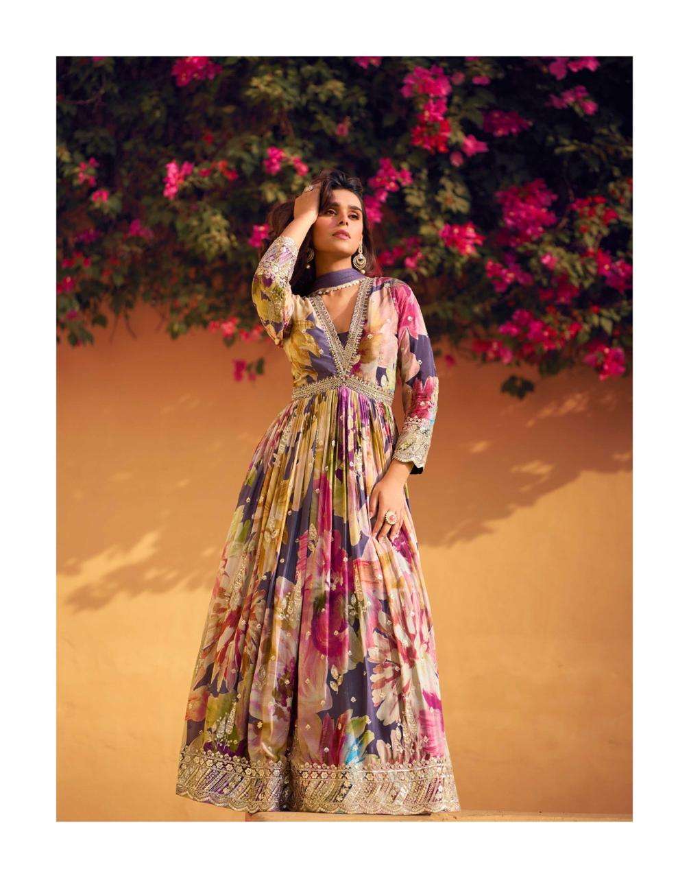 SAYURI DESIGNER PRESENT RANI FUNCTION WEAR READYMADE FANCY GOWN CATALOG WHOLESALER AND EXPORTER IN SURAT 